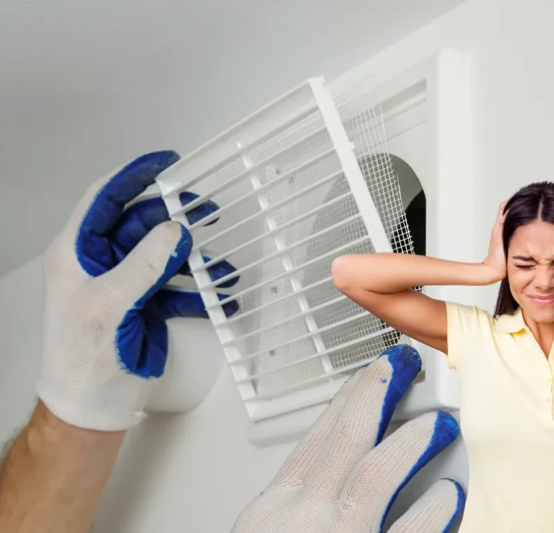 Détail d'une bouche d'extraction phonique