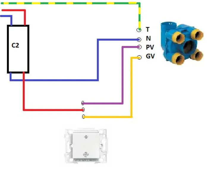 Technicien vérifiant le câblage d'un caisson VMC