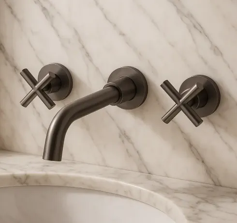 Installation d'un corps de robinetterie encastré dans une cloison de douche