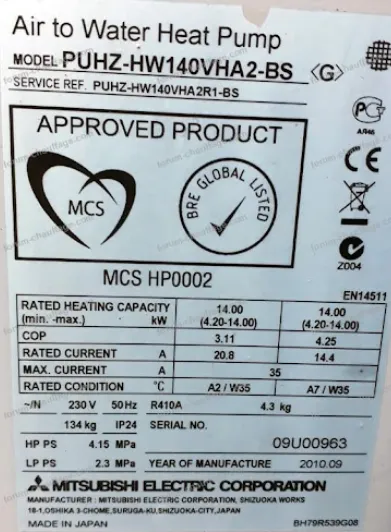 Plaque signalétique PAC