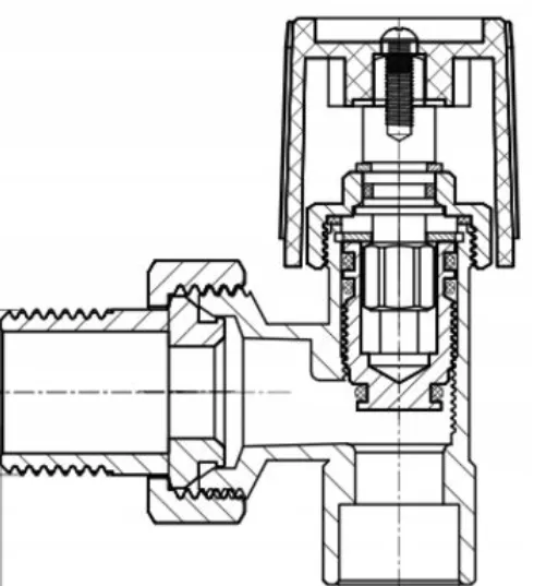 Serrage du presse-étoupe sur une tige de robinet de radiateur qui fuit