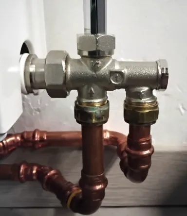 Schéma technique d'un robinet monotube avec bypass