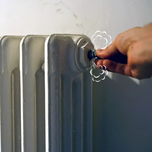 Schéma explicatif pour purger l'air d'un radiateur bruyant