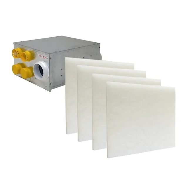 Vue éclatée d'un caisson de ventilation double flux